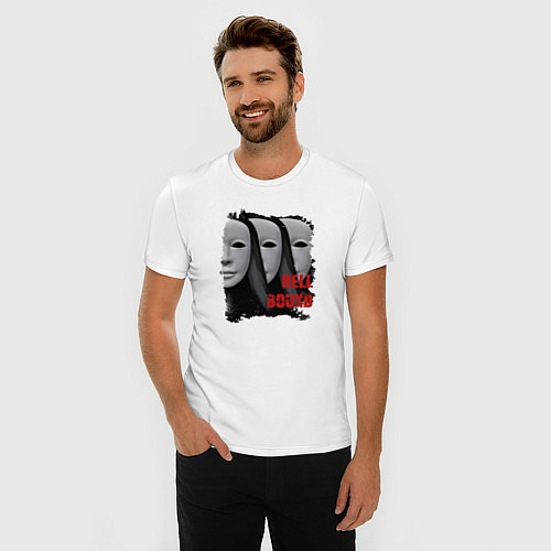 Мужская slim-футболка HellBound Маски / Белый – фото 3