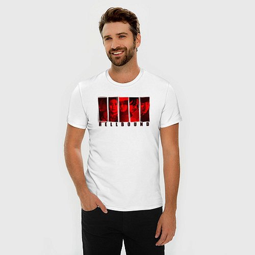 Мужская slim-футболка Персонажи hellbound / Белый – фото 3