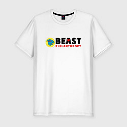 Футболка slim-fit Mr Beast Philanthropy, цвет: белый