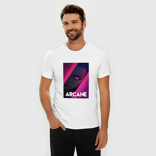 Мужская slim-футболка Arcane Neon / Белый – фото 3