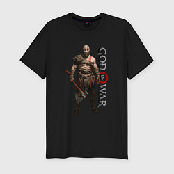 Футболка slim-fit КРАТОС, БОГ ВОЙНЫ GOD OF WAR, цвет: черный