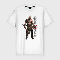 Футболка slim-fit КРАТОС, БОГ ВОЙНЫ GOD OF WAR, цвет: белый