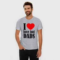 Футболка slim-fit I LOVE HOT DADS, цвет: меланж — фото 2