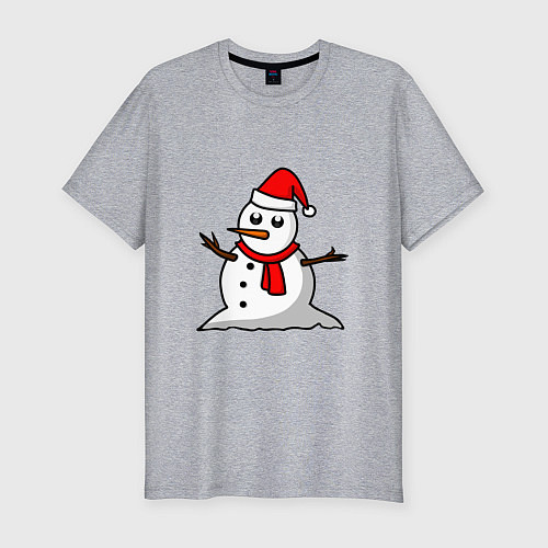 Мужская slim-футболка Двухсторонний снеговик / Меланж – фото 1