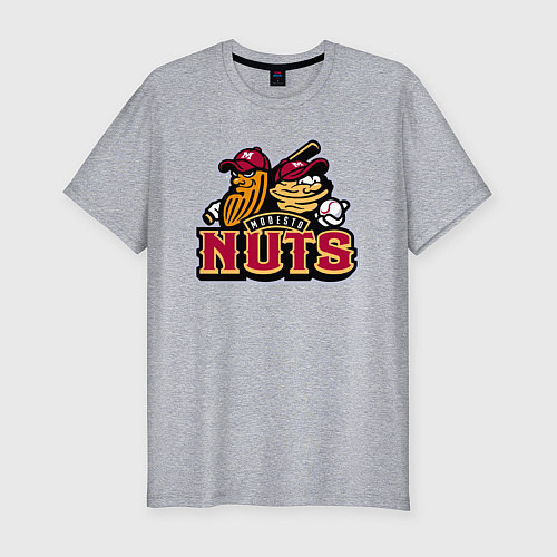 Мужская slim-футболка Modesto Nuts -baseball team / Меланж – фото 1