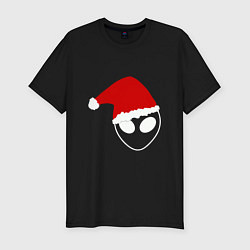 Футболка slim-fit Alien Santa Claus, цвет: черный