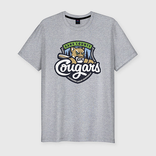 Мужская slim-футболка Kane County Cougars - baseball team / Меланж – фото 1
