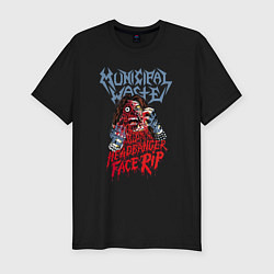 Футболка slim-fit Municipal Waste - headbanger face rip, цвет: черный