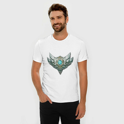 Мужская slim-футболка Эмблема серебро / Белый – фото 3
