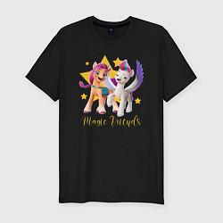 Футболка slim-fit Magic Pony Friends, цвет: черный