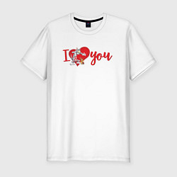 Футболка slim-fit I love you TJ, цвет: белый