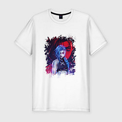 Футболка slim-fit JINX HERE WAS NEON LEAGUE OF LEGENDS ARCANE, цвет: белый