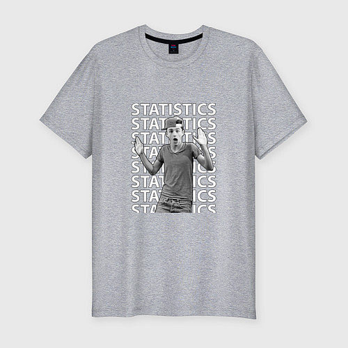 Мужская slim-футболка Lil Timmy Tim Statistics / Меланж – фото 1