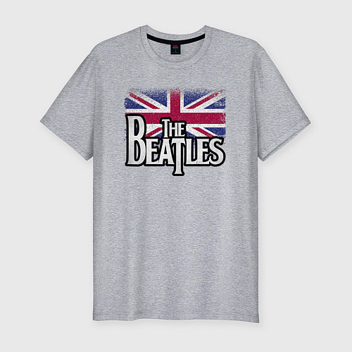 Мужская slim-футболка The Beatles Great Britain Битлз / Меланж – фото 1
