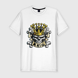 Мужская slim-футболка Кing skull