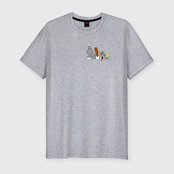 Футболка slim-fit Tom catches Jerry, цвет: меланж