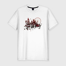 Футболка slim-fit London Dark red design, цвет: белый