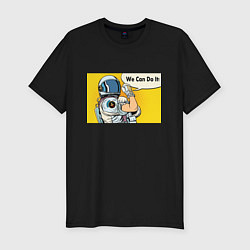 Футболка slim-fit We can do it! Spacesuit, цвет: черный