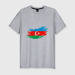 Футболка slim-fit Флаг - Азербайджан, цвет: меланж
