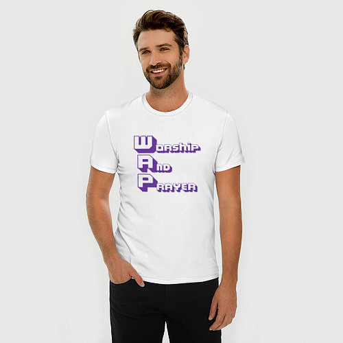 Мужская slim-футболка Twitch стрим 005 / Белый – фото 3