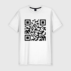 Футболка slim-fit Хочу в тайгу - QR code, цвет: белый