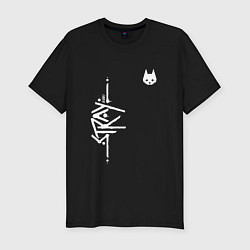 Футболка slim-fit Stray: Vertical Logo, цвет: черный