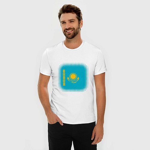 Мужская slim-футболка Мой Казахстан / Белый – фото 3