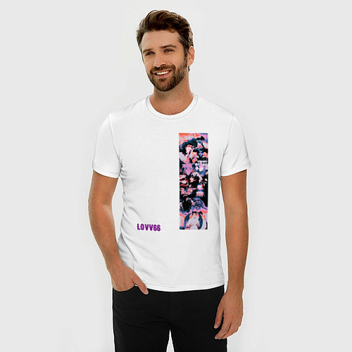 Мужская slim-футболка LOVV66 Концерт / Белый – фото 3