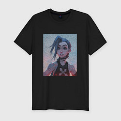 Футболка slim-fit League of Legends Джинкс 8 бит, цвет: черный