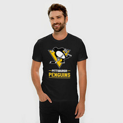 Футболка slim-fit Питтсбург Пингвинз , Pittsburgh Penguins, цвет: черный — фото 2