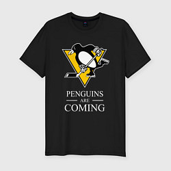 Футболка slim-fit Penguins are coming, Pittsburgh Penguins, Питтсбур, цвет: черный