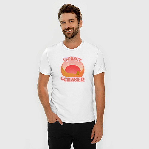 Мужская slim-футболка Sunset Chaser / Белый – фото 3
