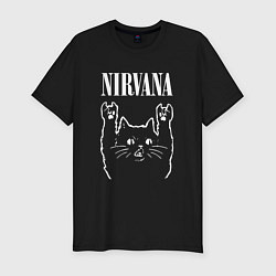 Футболка slim-fit Nirvana Rock Cat, НИРВАНА, цвет: черный