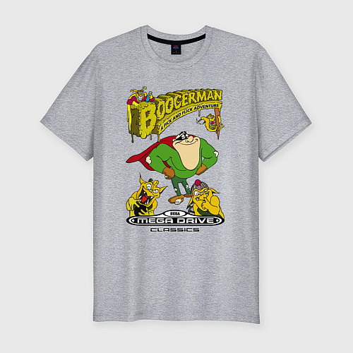 Мужская slim-футболка Booger boy / Меланж – фото 1