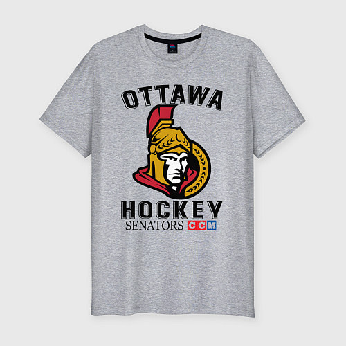 Мужская slim-футболка OTTAWA SENATORS ОТТАВА СЕНАТОРЗ / Меланж – фото 1