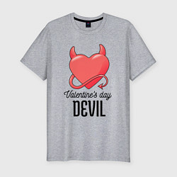 Футболка slim-fit Valentines Day Devil, цвет: меланж