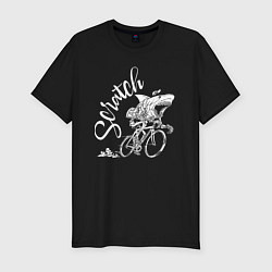 Футболка slim-fit Scratch - трековые велогонки, цвет: черный