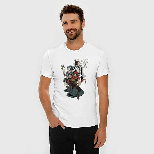 Мужская slim-футболка Мрачная сказка by Knyaga / Белый – фото 3