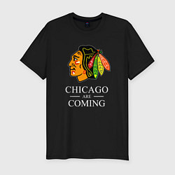 Футболка slim-fit Chicago are coming, Чикаго Блэкхокс, Chicago Black, цвет: черный