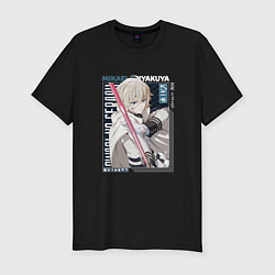 Футболка slim-fit Последний Серафим Owari no Seraph, Микаэла Хякуя M, цвет: черный