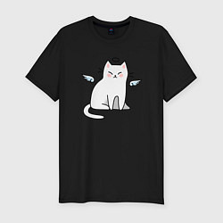 Футболка slim-fit КОТИК АНГЕЛ CAT ANGEL, цвет: черный