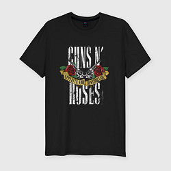 Футболка slim-fit Guns N Roses Рок группа, цвет: черный