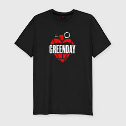 Футболка slim-fit Green day рок группа, цвет: черный