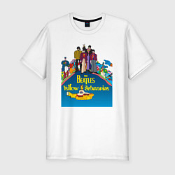 Футболка slim-fit The Beatles on a Yellow Submarine, цвет: белый