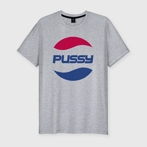 Мужская slim-футболка Pepsi Pussy / Меланж – фото 1