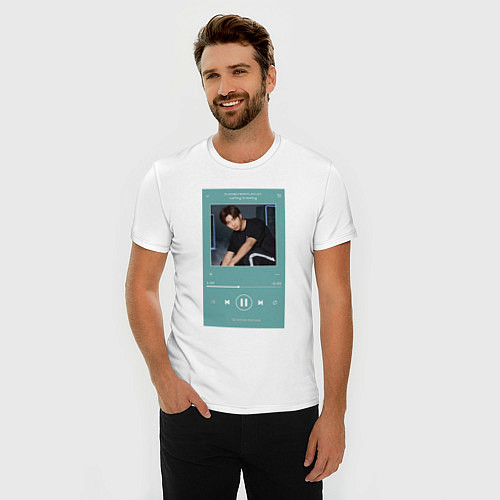 Мужская slim-футболка Намджуни Мой любимый Айдол / Белый – фото 3