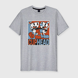 Футболка slim-fit Cuphead and Mugman Show, цвет: меланж