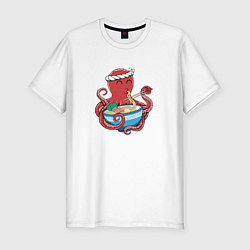 Футболка slim-fit Octopus Love Ramen, цвет: белый