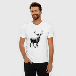 Футболка slim-fit Черный олень Black Deer, цвет: белый — фото 2