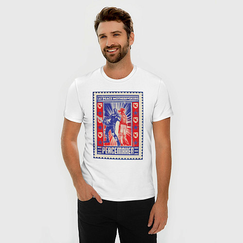 Мужская slim-футболка Peacemaker Миротворец и Линчеватель / Белый – фото 3